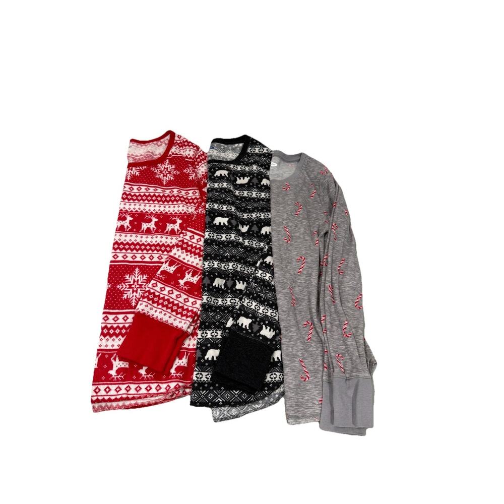 Old Navy Thermal Waffle Long Sleeve Shirts Holiday Lot If 3 Womens M/L